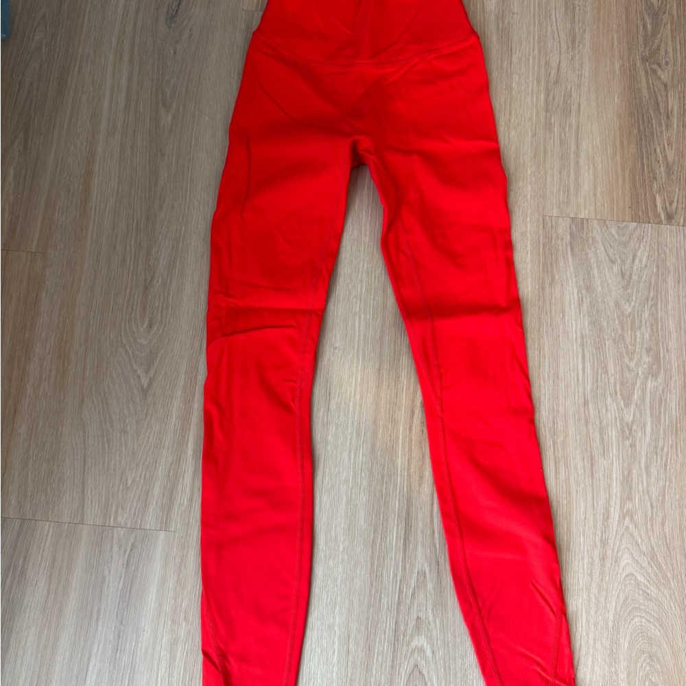 Sleek High-Waist Red Leggings